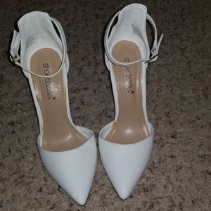 White point toe heels